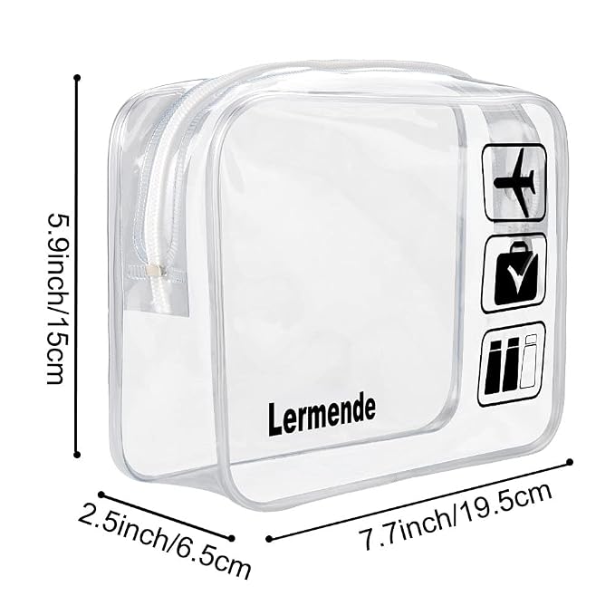 Lermende 2pcs Clear Toiletry Bag TSA Approved Travel Bag, Carry On - Image 2