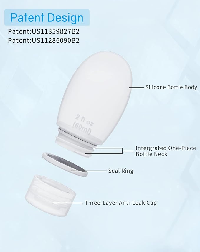 Silicone Travel Bottles for Toiletries TSA Approved Travel Size Containers Set - Image 2