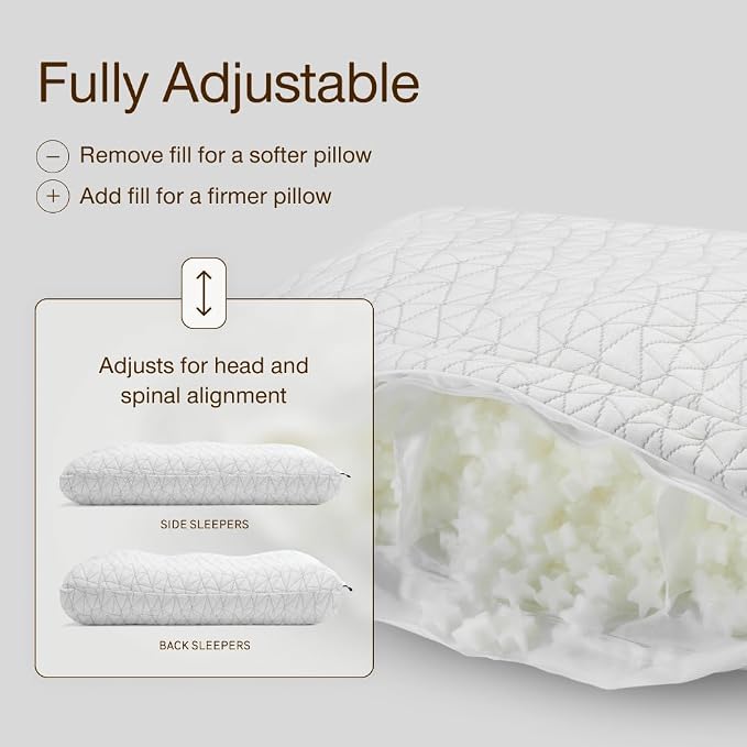 Coop Home Goods Adjustable Orthopedic Pillow Queen, Ergonomic Cervical Neck - Image 3