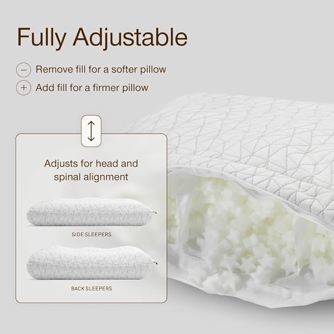 Coop Home Goods Adjustable Orthopedic Pillow King, Ergonomic Cervical Neck - Image 3