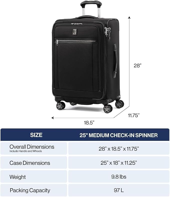 Travelpro Platinum Elite Softside Expandable Checked Luggage, 8 Wheel Spinner - Image 6