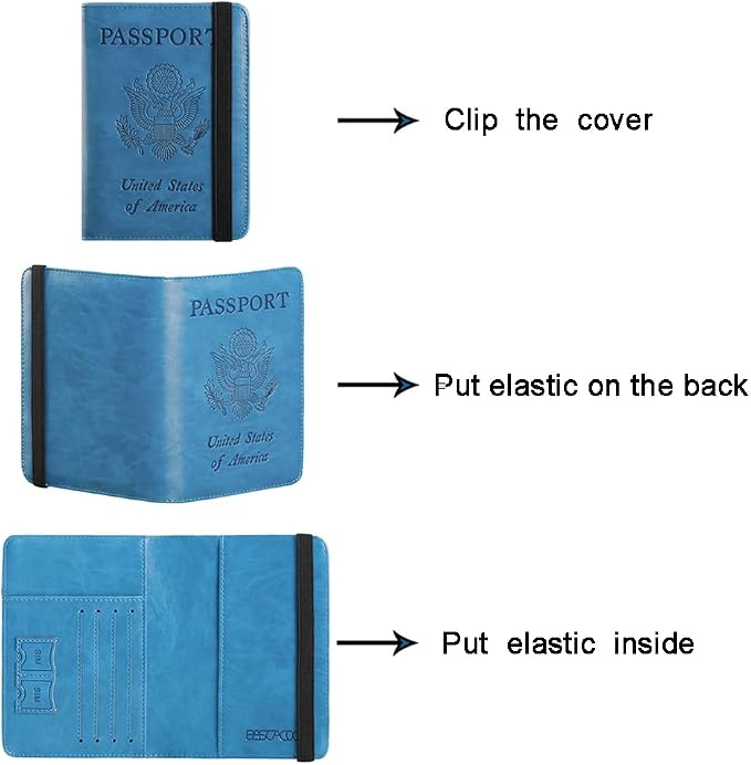 Passport Holder Cover Wallet Travel Essentials RFID Blocking Leather Card Case - Image 5