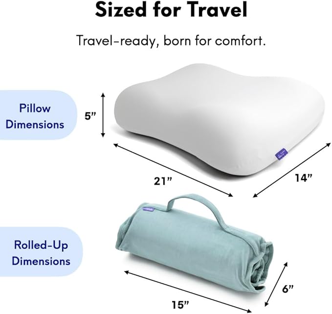 Cushion Lab Travel Deep Sleep Pillow – Compact Memory Foam Neck Pillow - Image 6