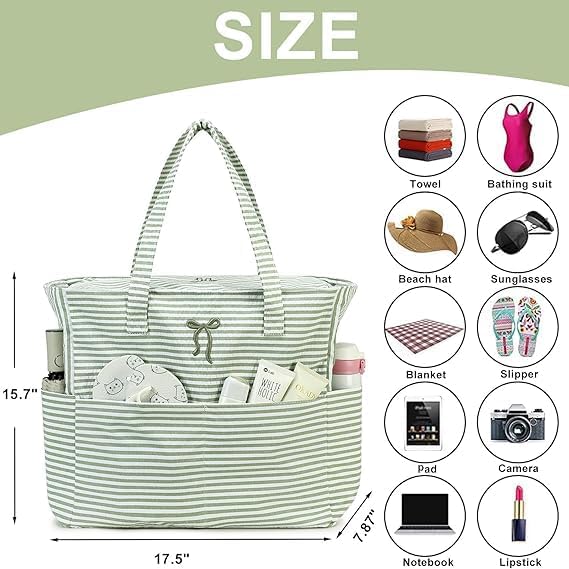 Beach Pool Bags Tote for Women Ladies Large Gym Tote Carry On Bag - Image 4