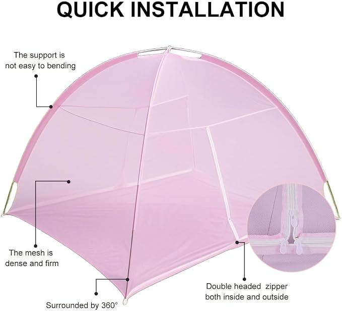 Pop-Up Mosquito Net Tent for Beds, Portable Folding Design - Image 7