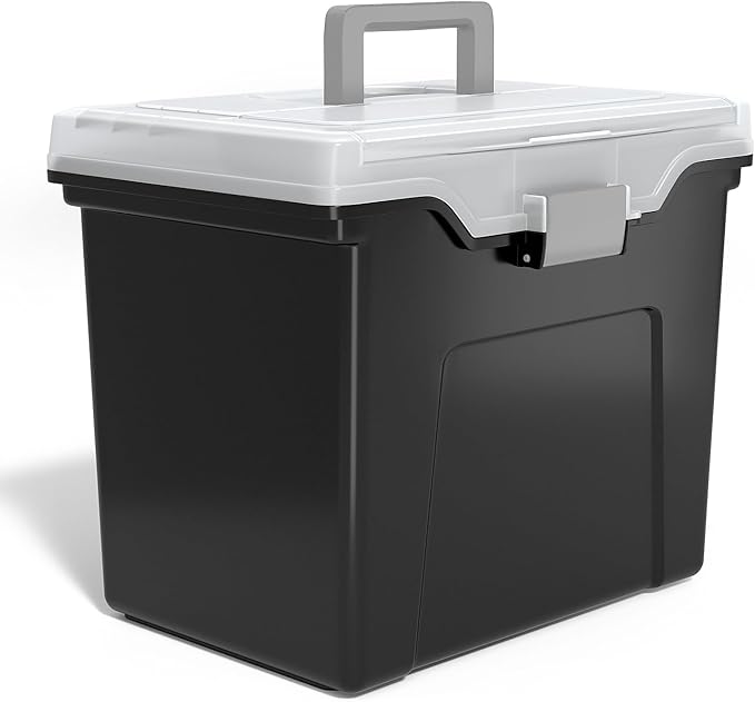 STAPLES File Folder Tote, Portable Filing Box, Letter Size Hanging Folders by Staples