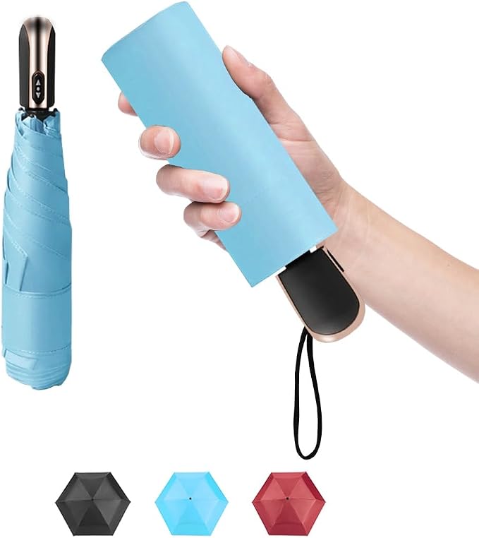 Goothdurs Mini Travel Compact Automatic Umbrella Small Lightweight Folding Rain by Goothdurs