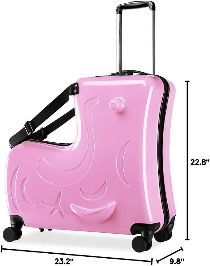 N-A Kids Ride On Suitcase with Wheels, Scooter Luggage - Image 7