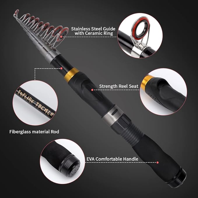 Collapsible Fishing Rod and Reel Combo, BalanZze Telescopic Fishing Rod - Image 2
