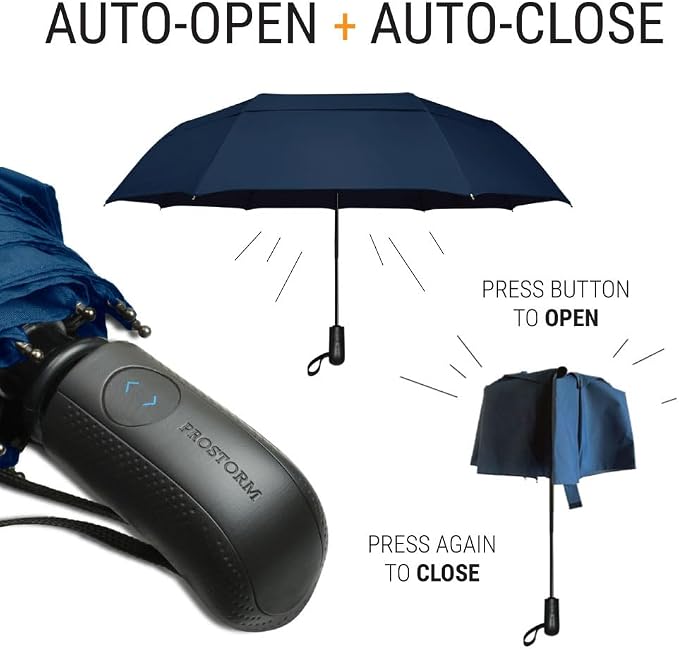 Vented Travel Umbrella | Strong Compact Windproof Umbrella | Top Pick by - Image 3