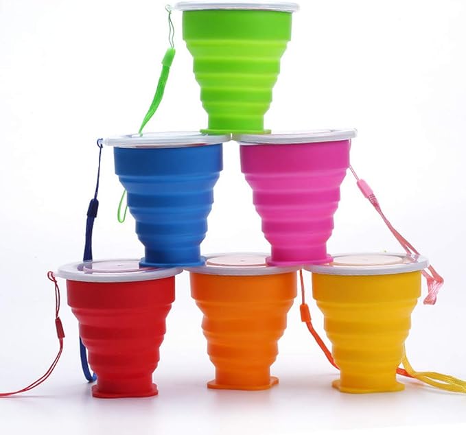 Silicone Collapsible Travel Water Cup, Expandable Drinking Cup Set, Reusable Mug by JIELUO