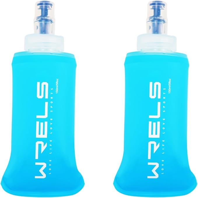 Folding Soft Flask Portable Collapsible Running Lightweight Water Bottle by WRELS