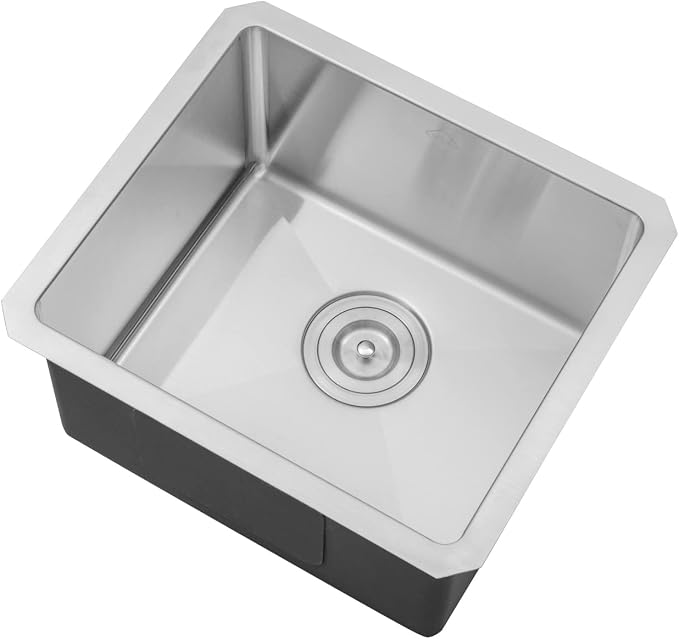 17 in. x 15 in. x 9 in. 16-Gauge Stainless Steel Undermount Single Bowl Bar - Image 4