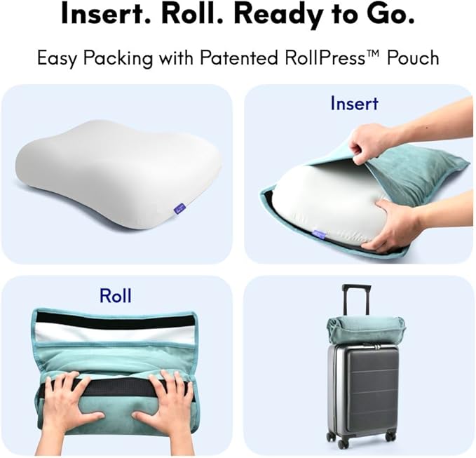 Cushion Lab Travel Deep Sleep Pillow – Compact Memory Foam Neck Pillow - Image 5