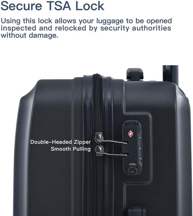 Campfun 3 Piece Luggage Sets, Hardshell ABS Luggage - Image 5
