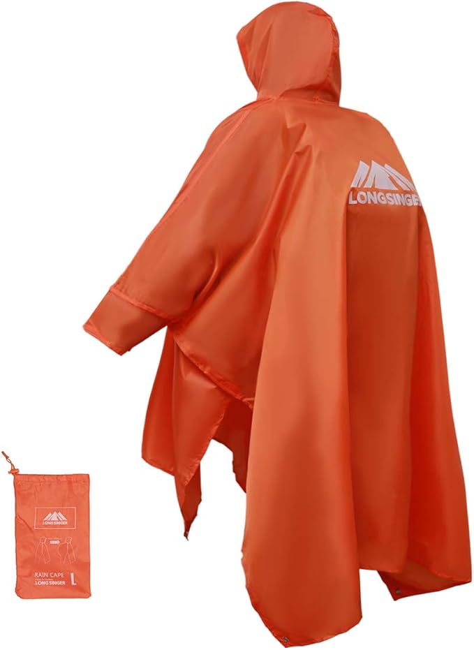 longsinger Rain Poncho for Adult, Waterproof Rain Poncho by longsinger