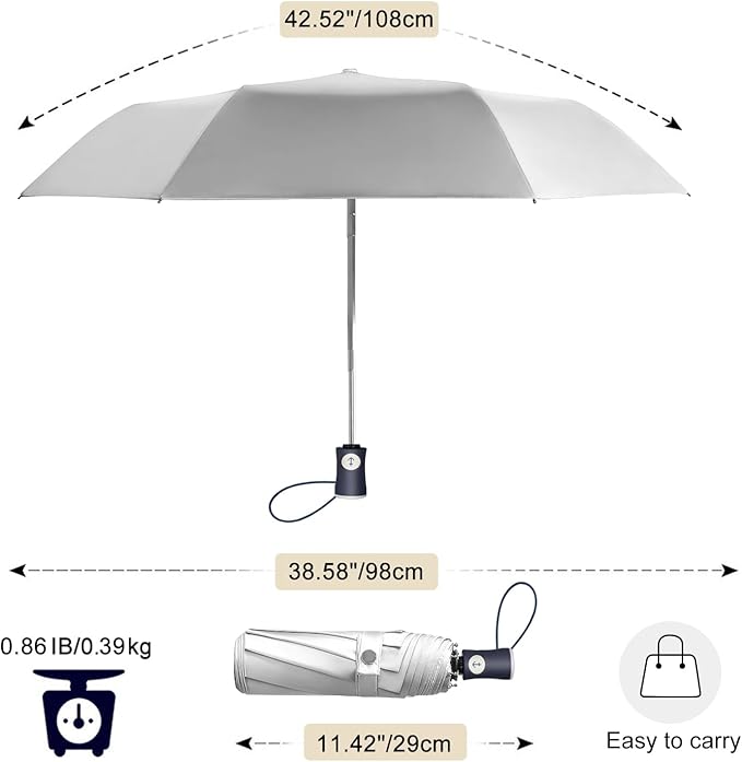 Cuby UV Sun Umbrella Compact Folding Umbrella lightweight Portable Manual - Image 6
