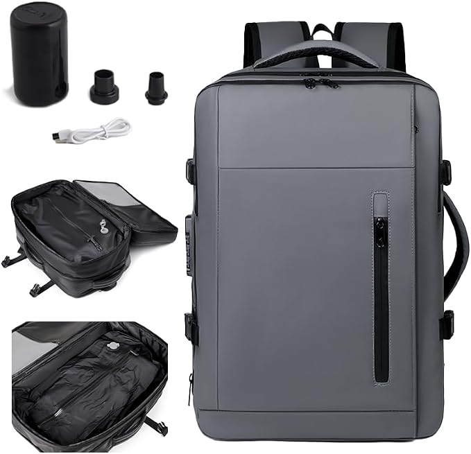 Vacuum-sealed travel computer backpack, Water-Resistant, by Unknown