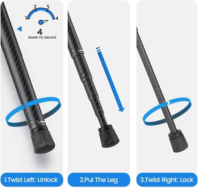 Fotopro 62 Inch Carbon Fiber Tripod - Image 6