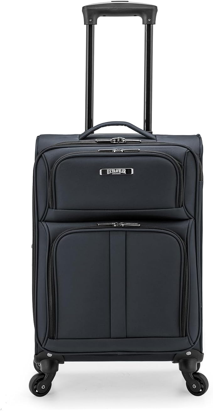 U.S. Traveler Anzio Softside Expandable Spinner Luggage, Dark Grey, Carry-on by USTraveler