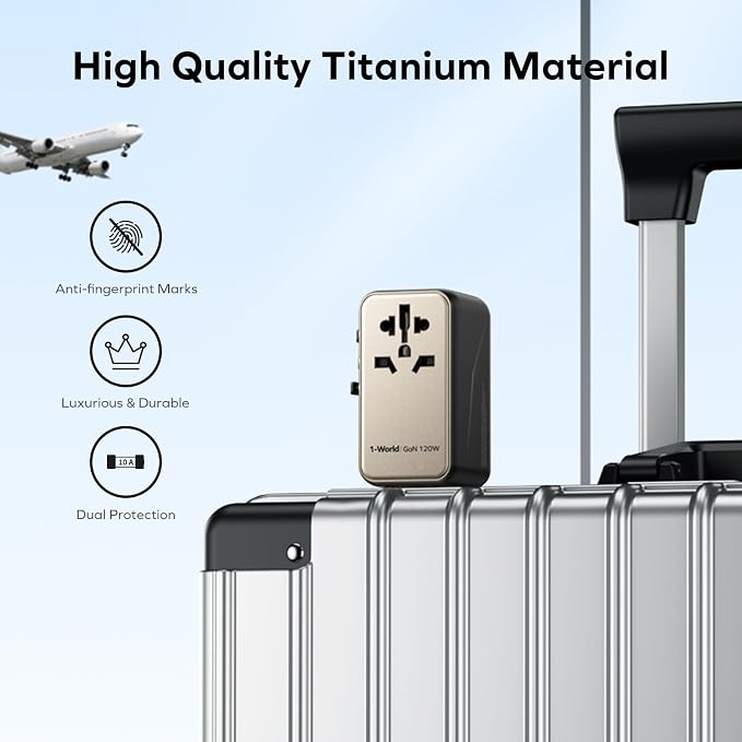 MOMAX Universal Travel Adapter, 120W GaN Fast International Power Adapter - Image 6
