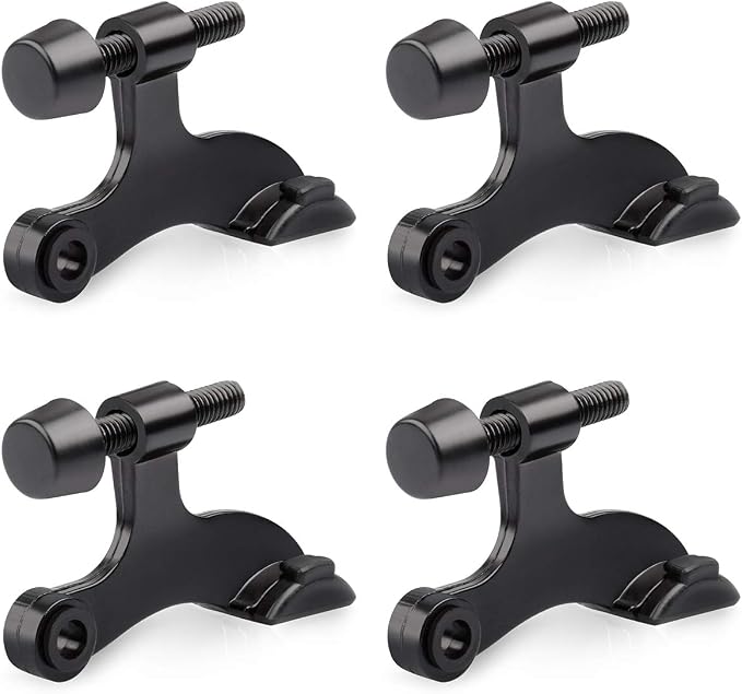 HOMOTEK 4 Pack Hinge Pin Black Door Stopper, Adjustable Deluxe Heavy Duty Door by HOMOTEK