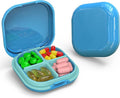 Daily Pill Organizer 4 Compartments, Small Pill Box Portable Travel Pill Case by TecQach
