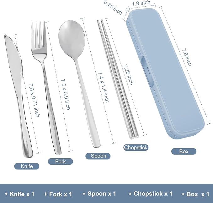 5 Piece Rsiynax Portable Travel Utensils Set - Image 6