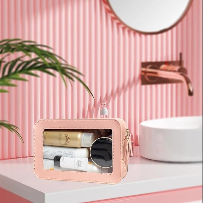 Clear Makeup Bag Small, TSA Approved Portable Toiletry Bag - Image 3