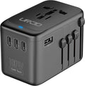 Universal Travel Adapter 100W GaN Fast Charger in One, 4 USB C & 1 USB A & AC by URJD