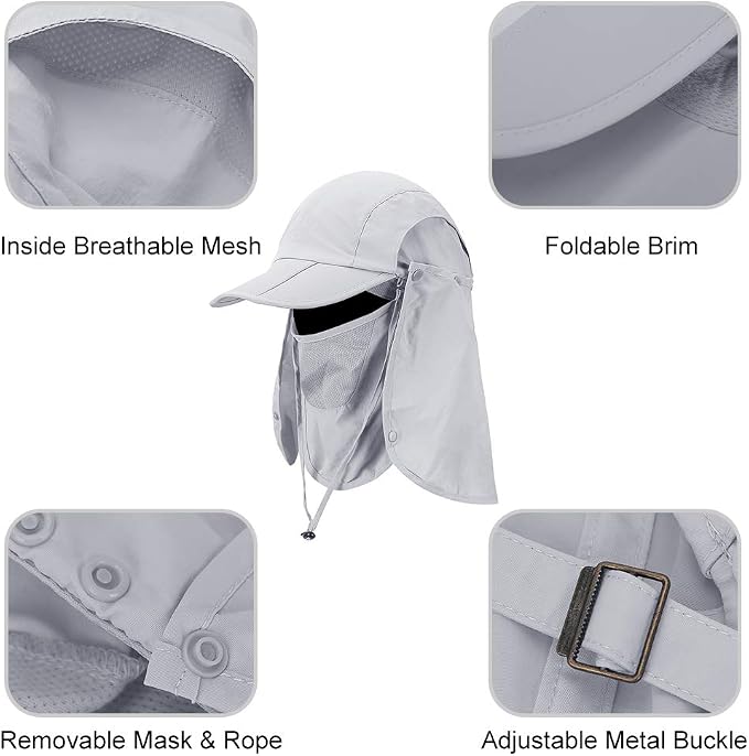 Foldable Sun Cap, Fishing Hats, UPF 50+ Protection Caps - Image 2