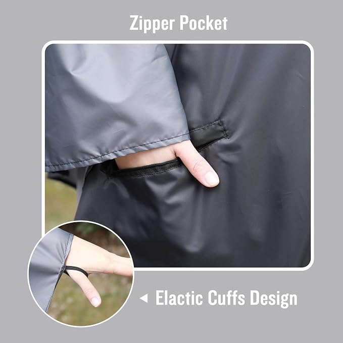 SaphiRose Rain Poncho Jacket Coat Hooded - Image 5