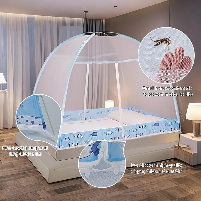 Pop-Up Mosquito Net Tent for Beds, Portable Folding Design - Image 3