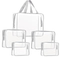 5Pcs Crystal Clear PVC Travel Toiletry Bag Kit by ROYBENS