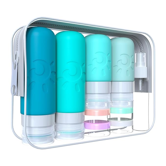 18 Pack travel Bottles for Toiletries, TSA Approved Silicone Travel Containers by ZAFIT