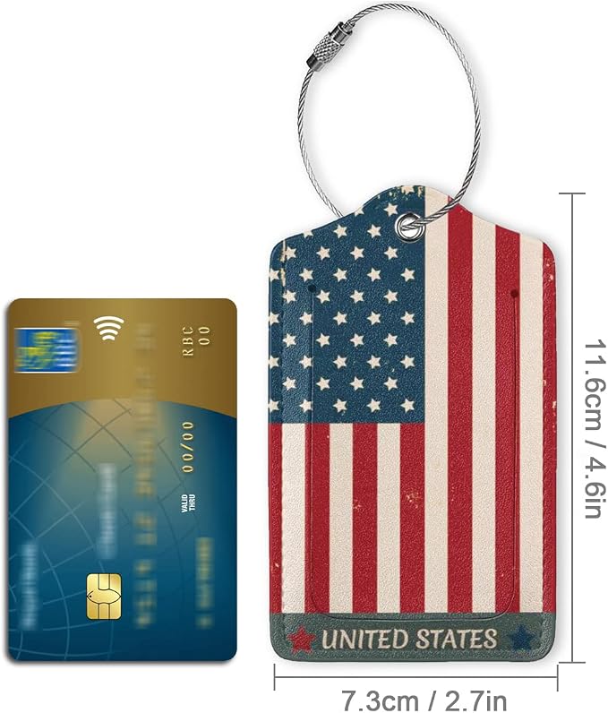 2 Pack Luggage Tag for Suitcase, Cute Unique Leather Suitcase Tags Identifiers - Image 3