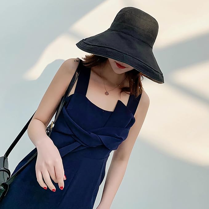 Women Wide Brim Sun Hats Metal Wired Edge Summer UV Protection Beach Fishing Hat - Image 7