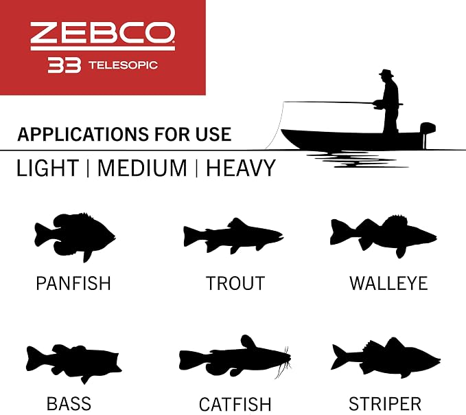 Zebco 33 Spinning Reel and Telescopic Fishing Rod Combo - Image 10