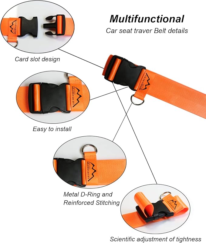 Car Seat Travel Belt to Suitcase, Car Seat Travel Strap to Convert Kid Car Seat - Image 5