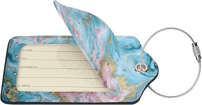 2 Pack Luggage Tag for Suitcase, Cute Unique Leather Suitcase Tags Identifiers - Image 3