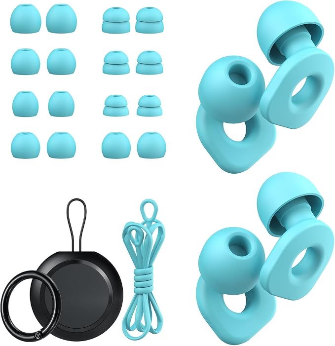 2 Pairs of Earplugs for Sleeping, Reusable Hearing Protection Earplugs by LOETRUY