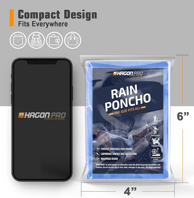 Hagon PRO Disposable Rain Ponchos - Image 4
