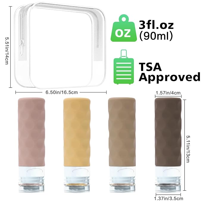 Travel Bottles for Toiletries, BPA Free Leak Proof Premium Silicone Bottles - Image 2