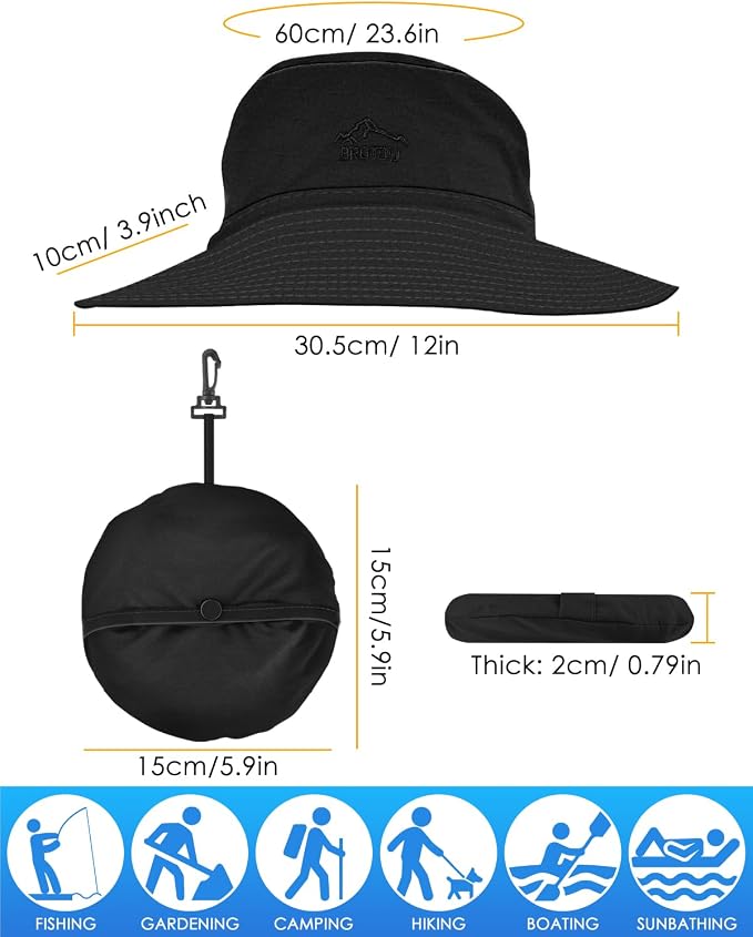 BROTOU Foldable Bucket Hats for Women/Men, UPF 50+ Wide Brim Sun Hat, - Image 6