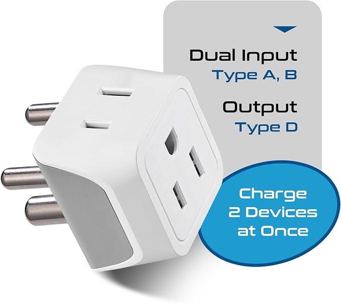 Ceptics US to India Plug Adapter works in Nepal, India Power Adapter, Dual USA - Image 4
