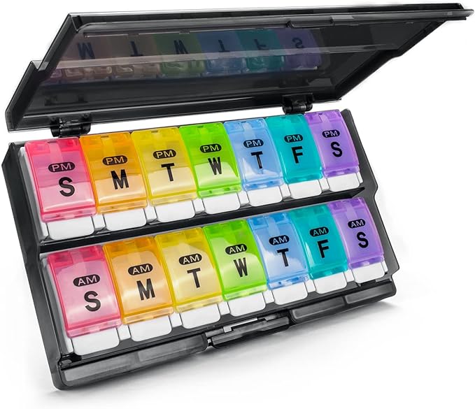 Extra Large Weekly Pill Organizer 2 Times a Day by Remtise