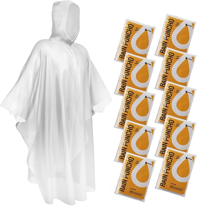 SaphiRose Disposable Rain Ponchos Emergency Clear Poncho by SaphiRose