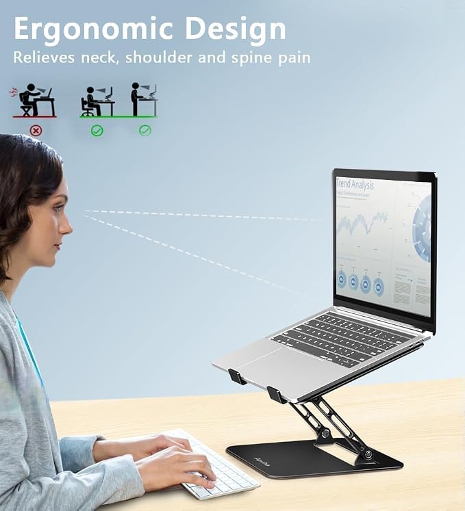 Adjustable Laptop Stand for Desk, Portable Laptop Stand Holder and Riser - Image 2