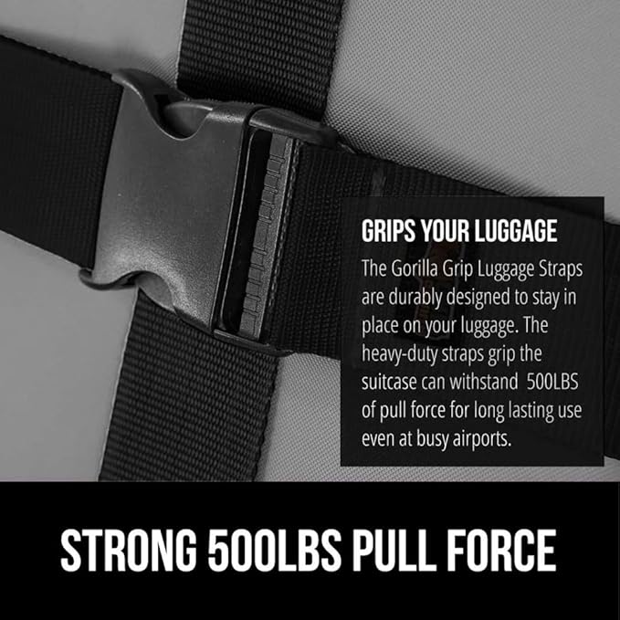 GORILLA GRIP Heavy Duty 8 Pack Adjustable Luggage Straps - Image 3