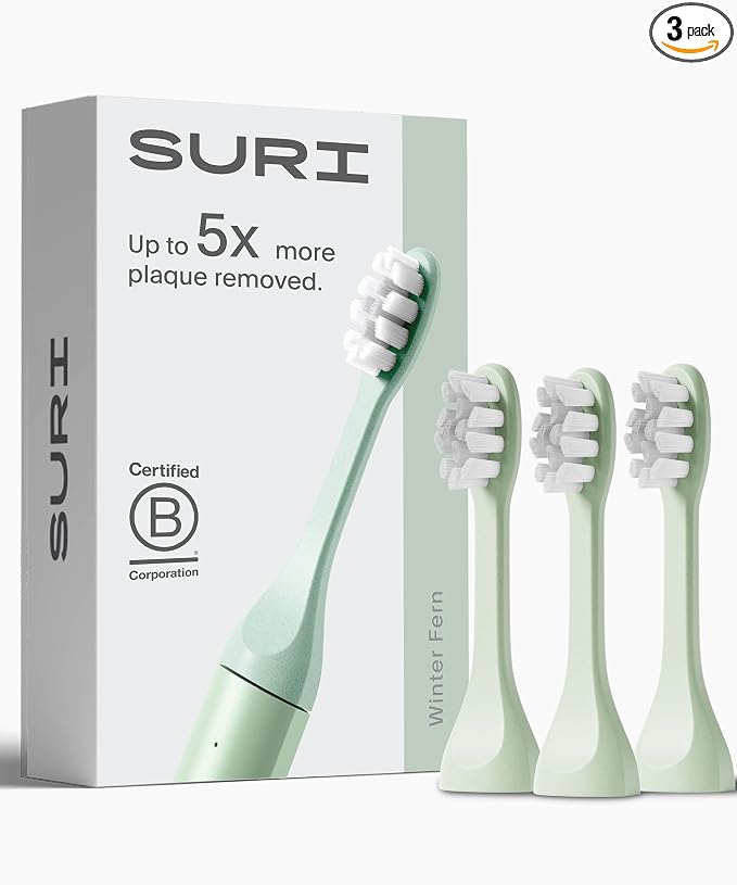 SURI Recyclable Plant-Based, Electric Toothbrush Heads by SURI